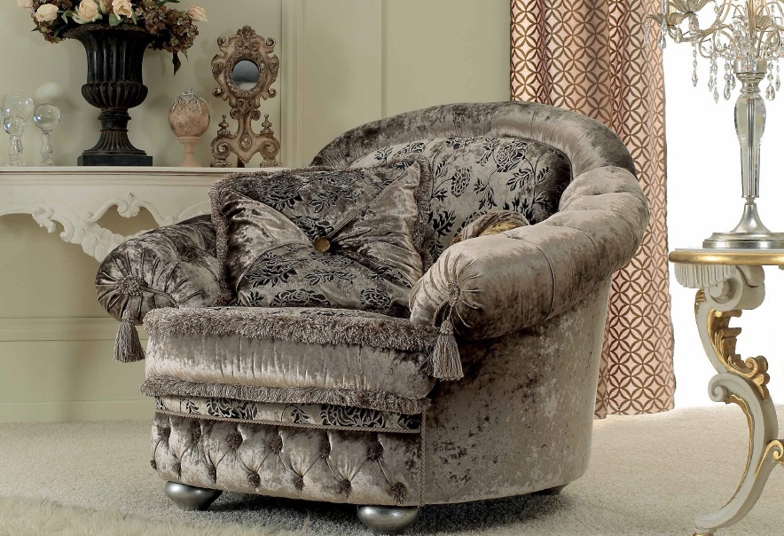 Armchair in fabric Vittoria SAT Export