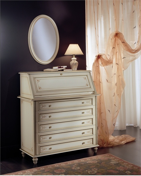 Bureau with flap and five drawers , Perla Tromoncino