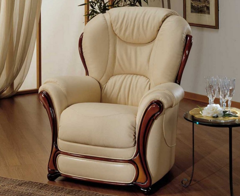 Chair in leather upholstery Cinzia, SAT Export