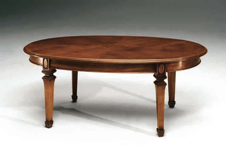 Coffee table with oval table top with 4 poles Pisa, Arve Style