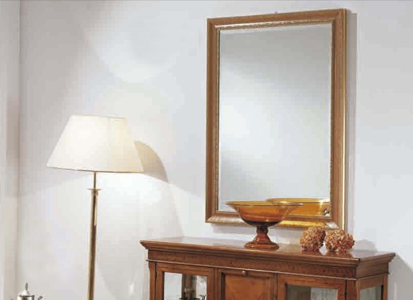 Mirror with wooden frame with carving simple Marta, Arve Style