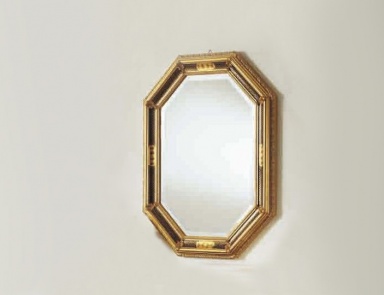 The mirror in octagonal frame in gold Giglio, Arve Style
