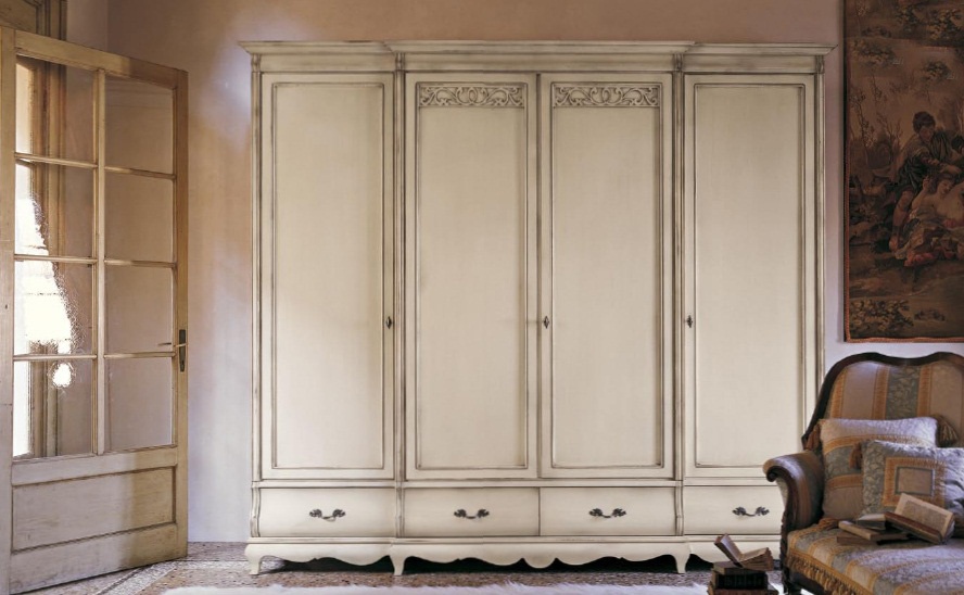 Cabinet in white lacquer with drawers Fenice, Arve Style