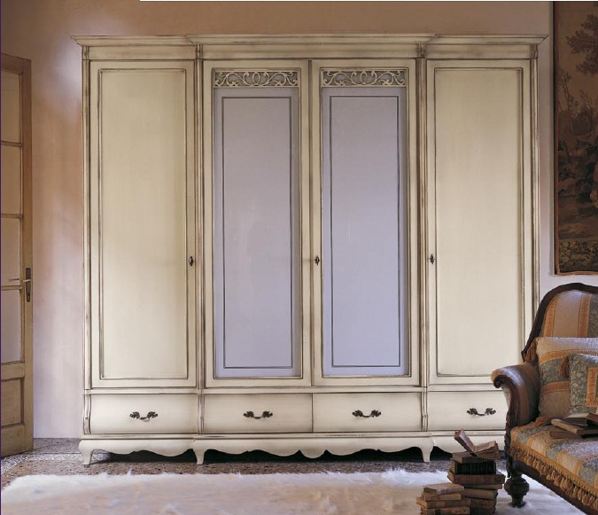 Cabinet 4-folding in the white coating Fenice, Arve Style