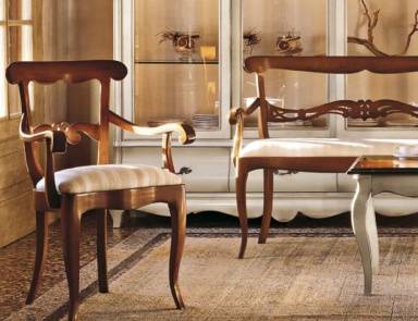 Chair with armrests in upholstery Fenice, Arve Style