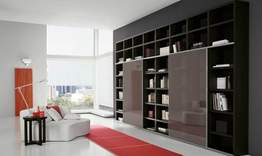 Bookcase with hinged doors and open shelves Bookcase Kubo Collection, ACF International