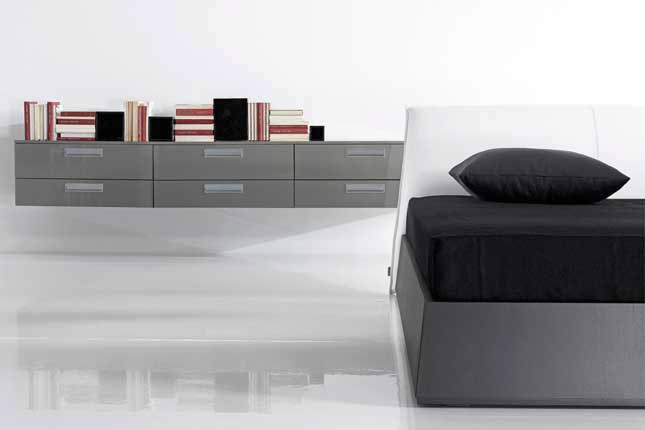 Double bed with upholstered headboard, Sketch - features tisettanta furnishings