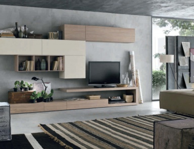 Modular system with shelves Seta, Maronese