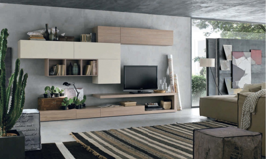 Modular system with shelves Seta, Maronese