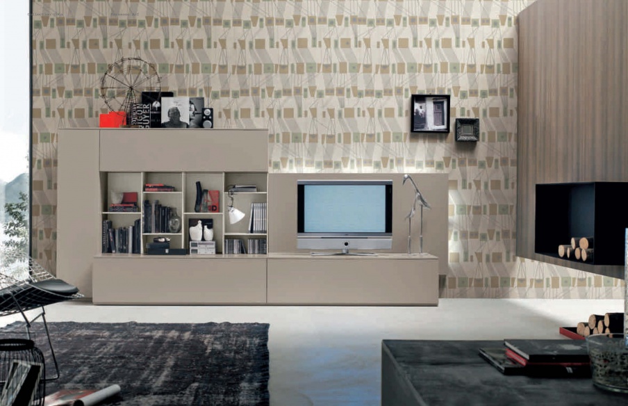 Modular system with open compartments Seta, Maronese