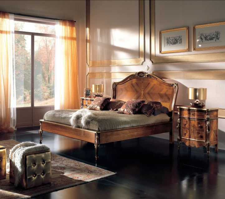 Bedroom set in walnut finish Luigi XXI, Arve Style 