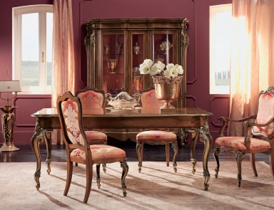 Sliding dining table in walnut finish Luigi XXI, Arve Style