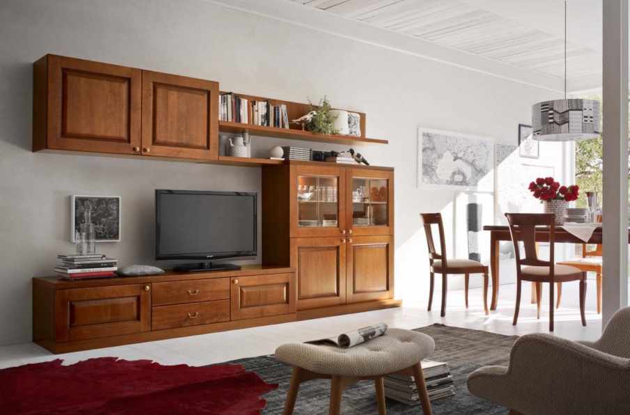 Modular system with shelves for TV Asolana, Maronese