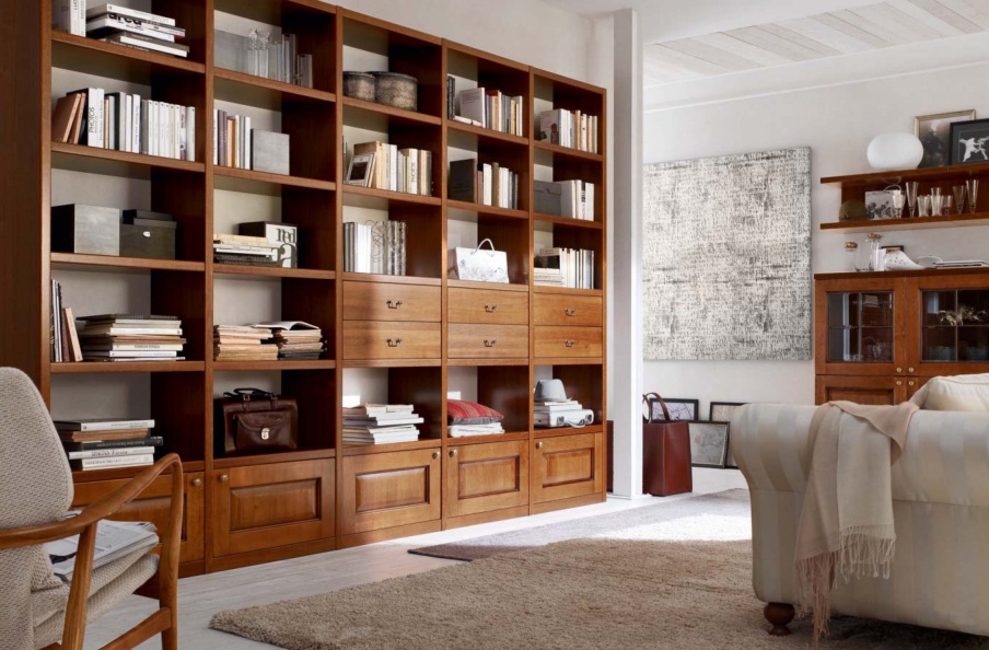 Modular system with many open shelves Asolana, Maronese