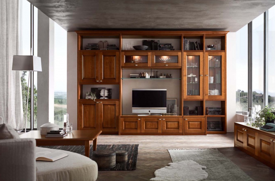 Modular system with a niche for TV Asolana, Maronese