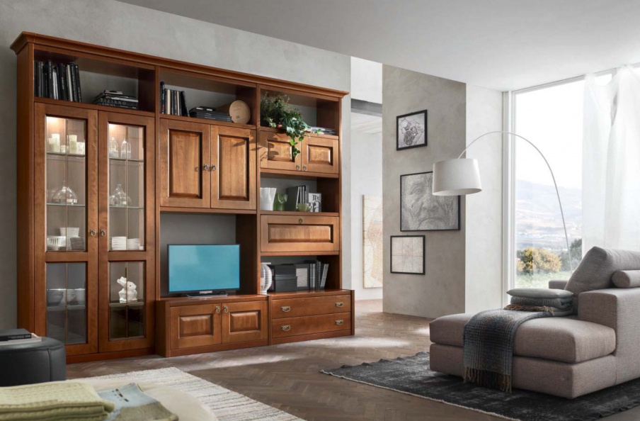 A modular system with two-door showcase Asolana, Maronese