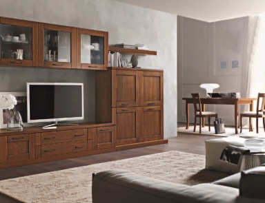 Modular system with shelves for TV Piave, Maronese