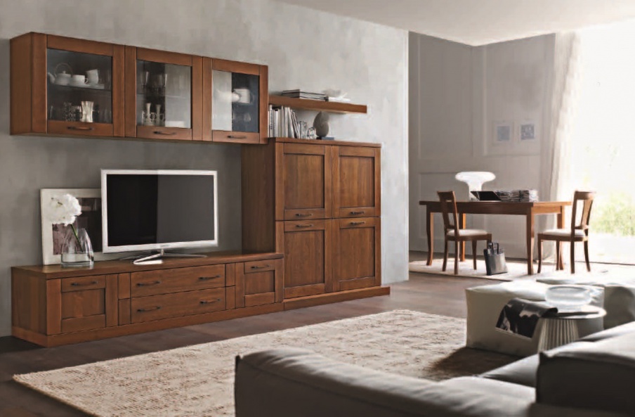 Modular system with shelves for TV Piave, Maronese