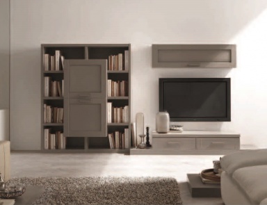 Modular system with bookcase Piave, Maronese