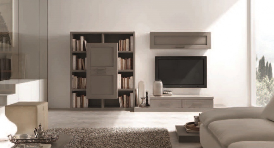 Modular system with bookcase Piave, Maronese