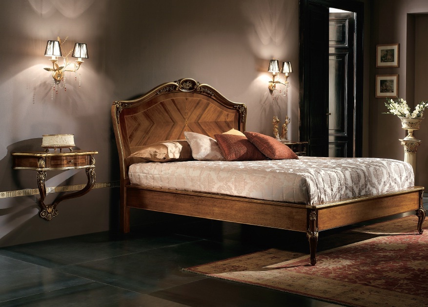 Double bed finish walnut Luigi XXI, Arve Style