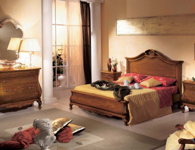 Bedroom set with inlay and carvings Tulipano, Arve Style