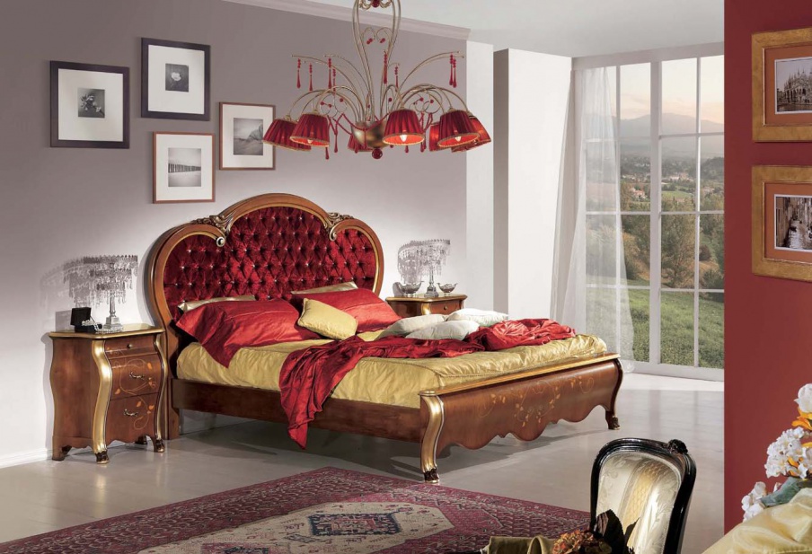 Headsets for bedrooms with carving and inlaid Arena, Arve Style.