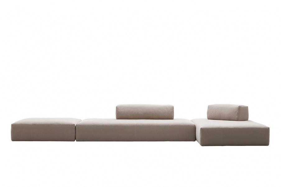 Modular sofa in leather upholstery Hospitis, Novamobili