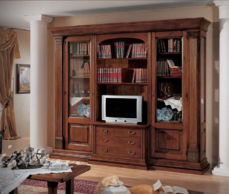 Bookcase with 2 glass doors Rinascimento, Arve Style