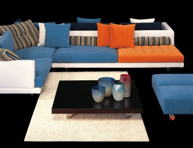 Corner sofa with frame in wood and metal Mercury Line, Il Loft