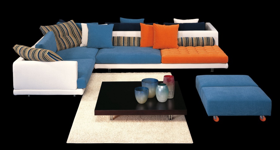 Corner sofa with frame in wood and metal Mercury Line, Il Loft