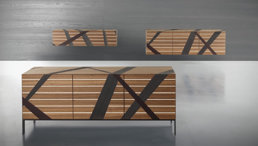 Tratto Intarsio TV Stand,Rossetto Armobil