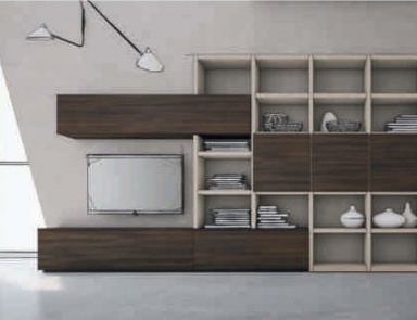 Modular system with open compartments Seta, Maronese