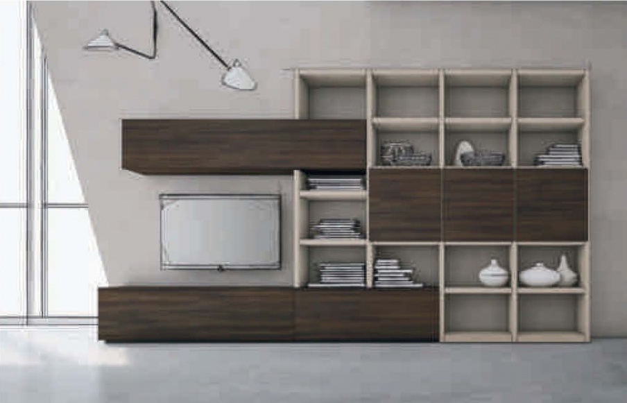 Modular system with open compartments Seta, Maronese