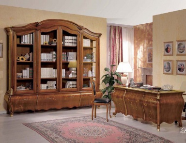 Set for Cabinet with inlay and carvings in gold leaf Paradise, Arve Style