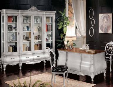 Set to Cabinet in white lacquer with patina Tulipano, Arve Style 