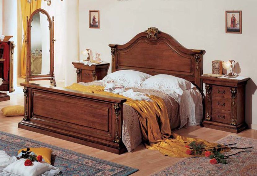 Bed with high headboard curly Orchidea, Arve Style