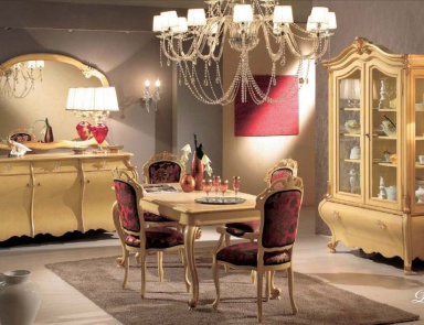 Set for the dining room in Golden lacquer Paradise, Arve Style