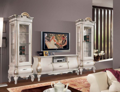 Sofa set in white lacquer with gold Tulipano, Arve Style