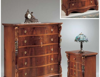 Bedroom set with carvings in gold and silver Zeus, Arve Style