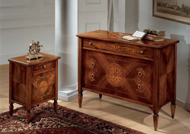Bedroom set with inlay and geometric pattern Tintoretto, Arve Style