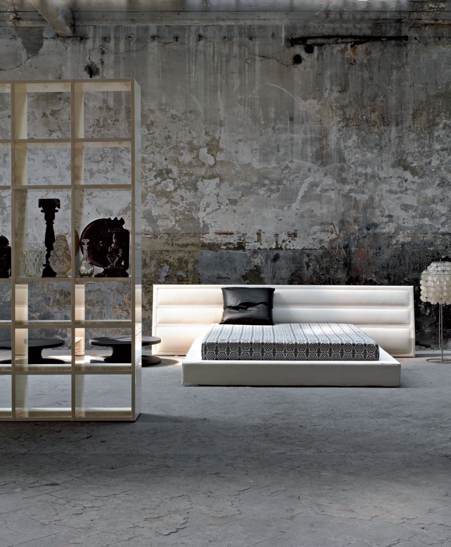 Bed frame, upholstered in fabric / leather, Vane - features tisettanta furnishings