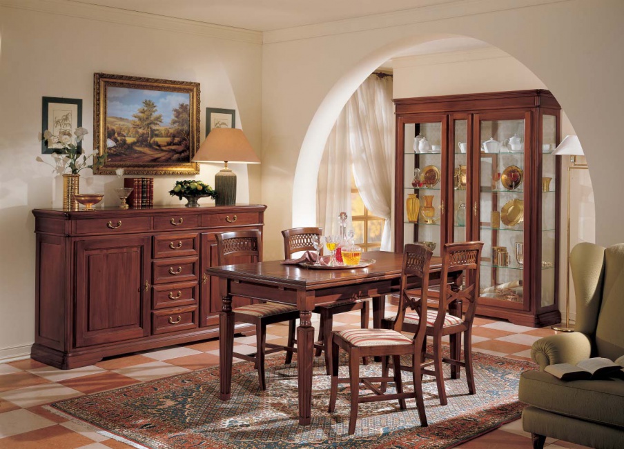 Set for dining room classic lacquered Victoria, Arve Style