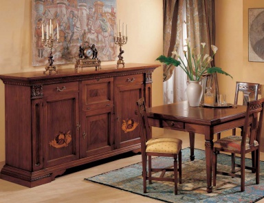 For dining room set with carving and inlay Doge, Arve Style