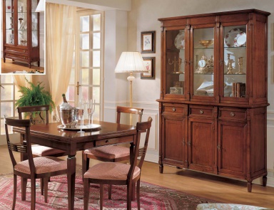 Set for the dining room with profiles on the facades of Luigi XVI Style Arve