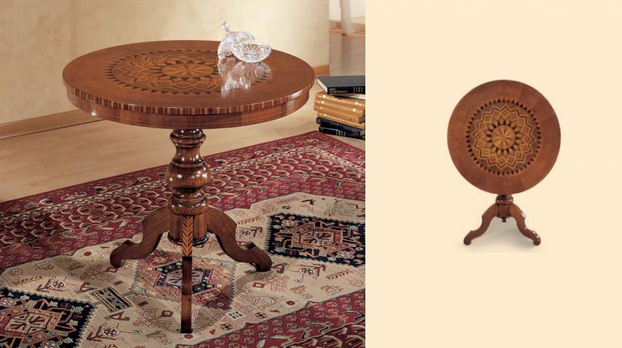 Table with round top in figured base Sorrentino, Arve Style