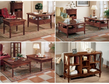 Sofa set in solid wood lacquered Michelangelo, Arve Style