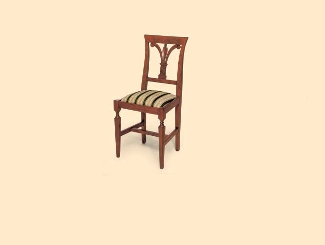 Chair with carved back upholstered fabric Galles, Arve Style