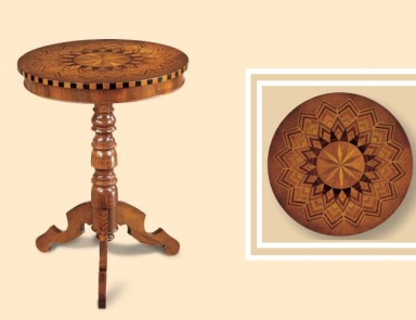 Pridivannogo table with inlaid round top, Stella, Arve Style.