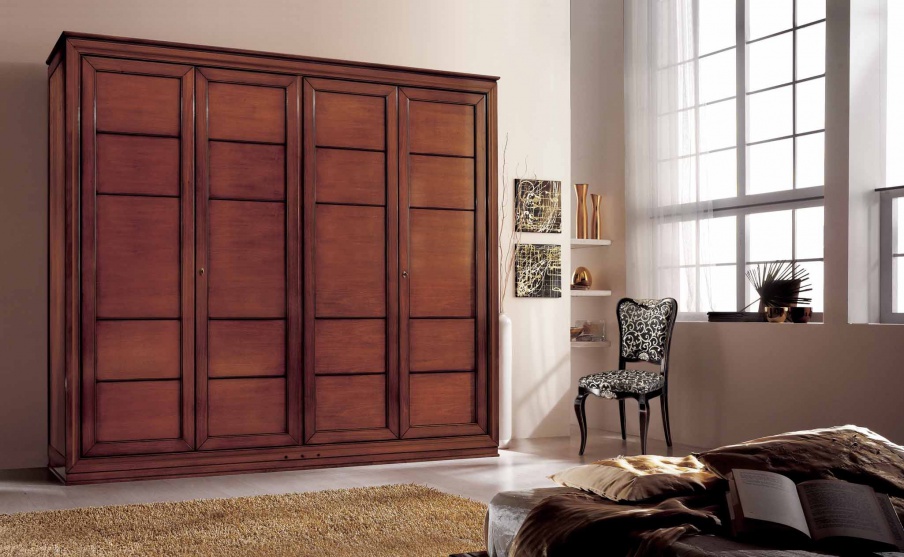 Wardrobe with hinged doors and moldings Sogni, Arve Style